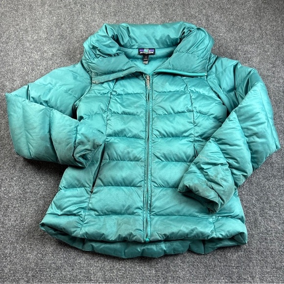 PATAGONIA Women’s Teal Mogul Blue Puffer Down Jacket size: Small